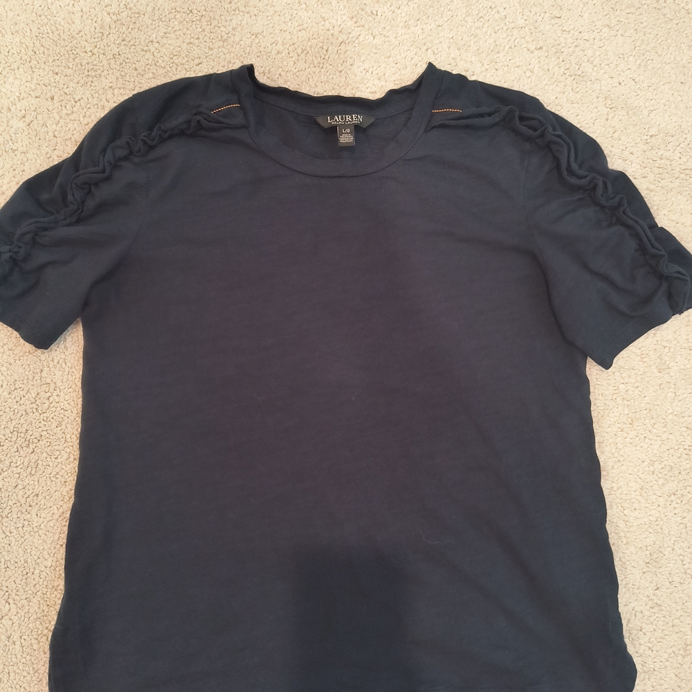 Ralph Lauren Navy Top L Like New